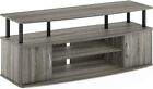 JAYA Large Entertainment Stand for TV Up to 55 Inch, French Oak Grey/Black