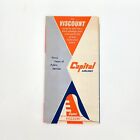 1958 Capital Airlines Ticket Folder Jacket Flight Coupon Company Travel Viscount