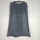 Old Navy Womens Denim Blue Jean Long Modest Skirt Size 12 No Slit