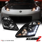 For 06-09 Nissan 350Z [FACTORY HID MODEL] LED DRL Projector Headlight Lamp Black (For: 2006 350Z)