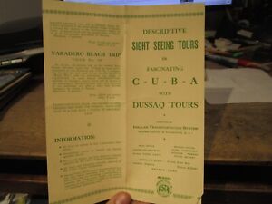 Sight Seeing Tours of Havana Cuba Advertising Brochure Dussaq Tours City Suburbs