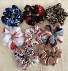 Scrunchies Hair Lot 8 Pieces Varios Fabrics And Colors New