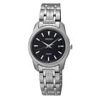 Seiko Women's SXDE65 Dress Silver Bracelet Black Dial 100M Date Quartz Watch