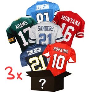 3x NFL Autographed Jersey Box Mystery Signed with COA
