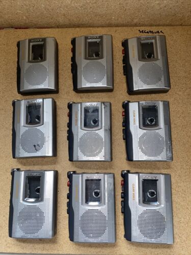 Lot Of 9 !!’ Sony TCM-150 Handheld Cassette Voice Recorder For Parts Repair