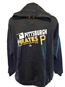 Mens Majestic Therma Base Pittsburgh Pirates MLB Fleece Pullover Baseball Hoodie