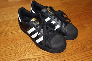 Adidas Superstar black and white strips womens size 6