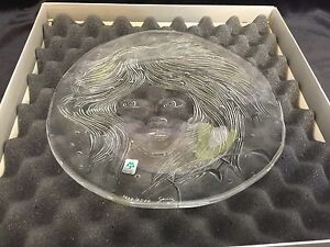 Crystal Maidens by Jose Diniz Winter Snowflake Crystal Plate w/COA, New in Box