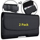 2 Pack XL NYLON Cell Phone Belt Holder Holster Case W/Clip  Pouch For iPhone