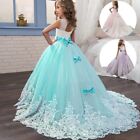 Girls Lace Long Prom Gowns Bridesmaid Kids Dresses Party Dress Kids Princess