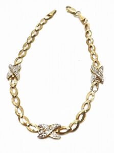 Clyde Duneier Diamond 10k Gold Xoxo 6 3/4” Bracelet