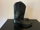 ARIAT Mens Size 12 US 46 EUR Black Leather Pull On Heritage Western Cowboy Boots