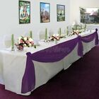 PURPLE Elegant Wedding Table Valance Chair Decor Sheer Swags Fabric Any Party