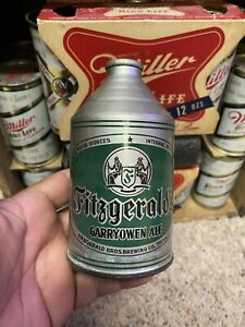 New ListingFitzgeralds Crowntainer cone top beer Can GarryOwen Ale Rare Troy NY Retouched