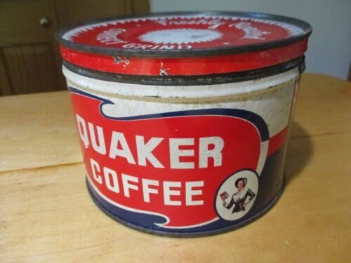 New ListingVintage 1/2 Lb Quaker Coffee Can Tin Lee & Cady Michigan Ohio Indiana Ex.shape