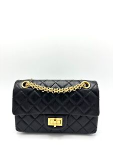 Chanel 2023 Black Distressed GHW Reissue Mini Flap