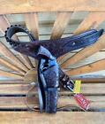SHOWMAN  Western Tooled Leather Gun Holster with Belt For 22 357/38 or 44/45