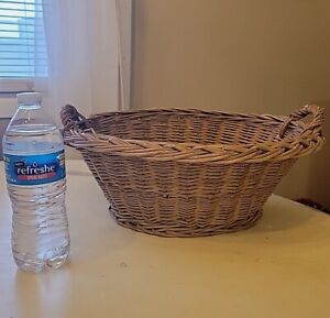 Wicker Laundry Basket VINTAGE Rattan FRUITS House Smaller 16