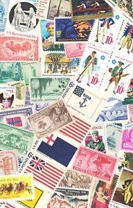 LOT OF 50 VINTAGE ALL DIFFERENT MINT U.S. POSTAGE STAMPS--ALL MINT NEVER HINGED