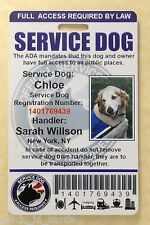 SERVICE DOG  ID CARD FOR SERVICE ANIMAL PROFESSIONAL ADA RATED 0
