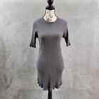 Eileen Fisher Sweater Dress Womens Medium Gray Ribbed Stretch Lagenlook