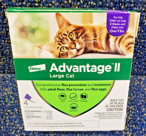 Advantage II for cats over 9 lbs. Flea  Treatment  EPA.  Approved 4 Doses