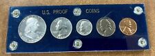 1961 Silver Proof Set with a cameo Franklin Lucite Blue  Plastic Holder