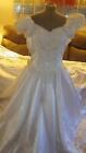 Satin Wedding Dress Princess Ball Gown Beaded Sequins Bow NWT sz10