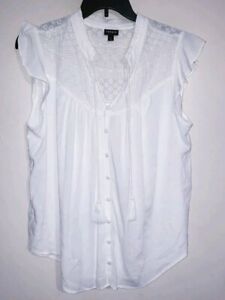 Womens Torrid Sleeveless Shirt Top Blouse White Plus Size 1 1X
