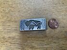 Sterling silver money clip carved buffalo signed HC