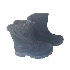Sorel Waterfall Black Suede Waterproof Winter Boots Sz 8