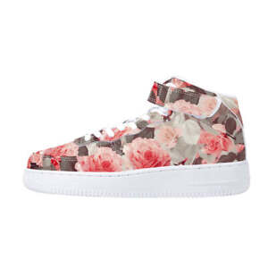 Rose Pattern Shoes Airforce Style Roses Shoe High Top Unisex Sneaker