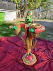 Vintage Silvestri Rare 11.5 Inches tall Jester fully dressed frog candelabra....