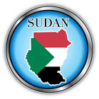 Sudan Map Flag Silver Medal Car Bumper Sticker Decal