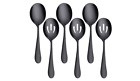 Kitchen Serving Spoons Set Large Skimmer Perforated Stainless Steel Matte Black