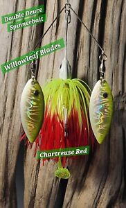3/8 oz Double Deuce Spinnerbaits  ( chartreuse/red )