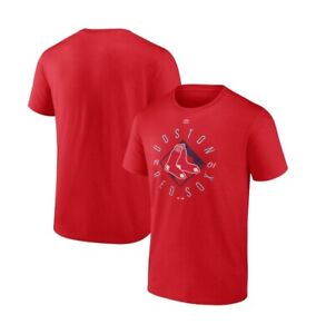 Boston Red Sox MLB Men's Majestic Red Short Sleeve Distressed T-Shirts: S-3XL