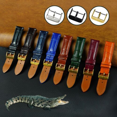 Leather Wristwatch Bands Men Genuine Crocodile Alligator Watch Band Handmade