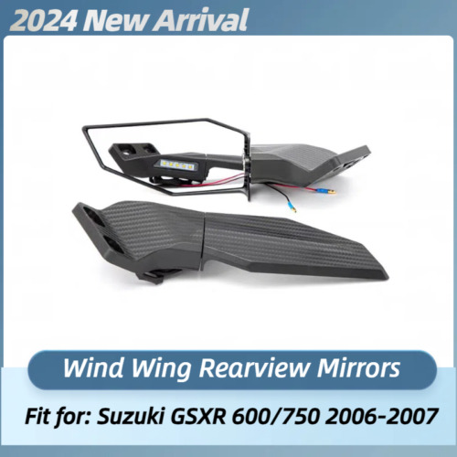 Rearview Wing Mirrors w/ LED Turn Signals Light for Suzuki 2006 2007 GSXR600/750 (For: 2007 Suzuki GSXR600)