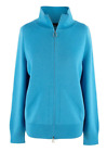 Akris Jacket Coatigan Cardigan Size UK 18 Wool & Silk Double Zip Pockets - Blue