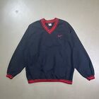 Vintage Nike Embroidered Swoosh Pullover Jacket Windbreaker Large 90s Black Red