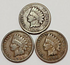 ** INDIAN HEAD PENNIES ** LOT OF (3) ** MIXED 1800's / 1900's ** NO RESERVE ! **