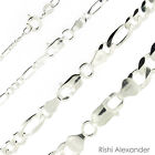 925 Sterling Silver Figaro Mens Boys Chain Necklace .925 Italy All Sizes