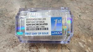 2016 $1 Silver Eagle NGC Gem Uncirculated First Day Of Issue Roll (20)
