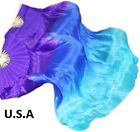 FREE CASE Silk Fan Veils Belly Dance 100% Silk Quick Ship USA Store
