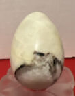 Large Onyx Crystal Quartz Polished Carved Stone Egg White Multi Colored