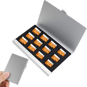 New Listing12 Slots Micro SD Card Holder, TF Card Case,Ultrathin Mini Aluminum Waterproo...