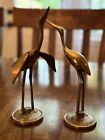 Pair of Vintage Brass Enesco  Birds Herons Cranes