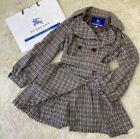 Burberry Blue Label Trench Coat A-Line with Belt Size 36 Greige From Japan