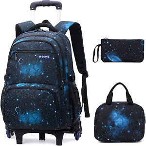Rolling Backpack With Wheels Travel School Multi Wheeled Trolly Kids 3pc Bag Set